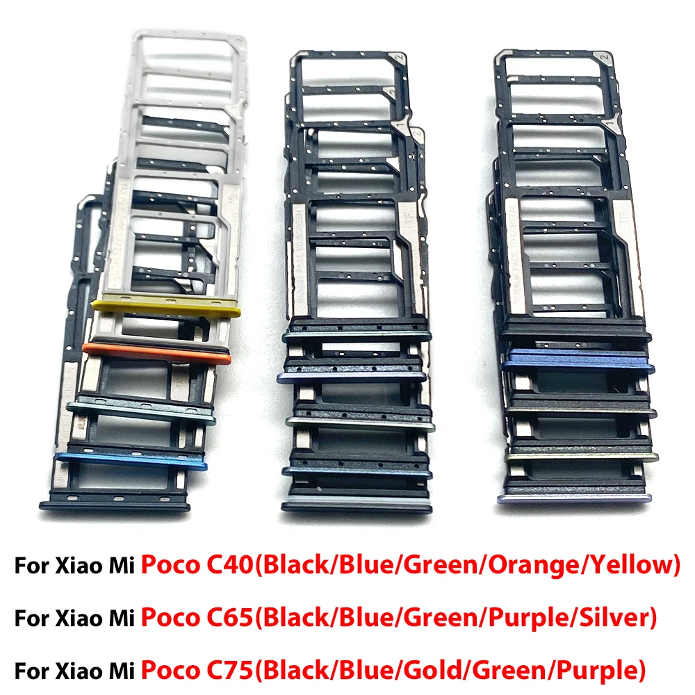 NEW Dual Card For Xiaomi Poco C75 C65 C40 Micro Nano SIM Card Holder Tray chip slot drawer Holder Adapter Socket