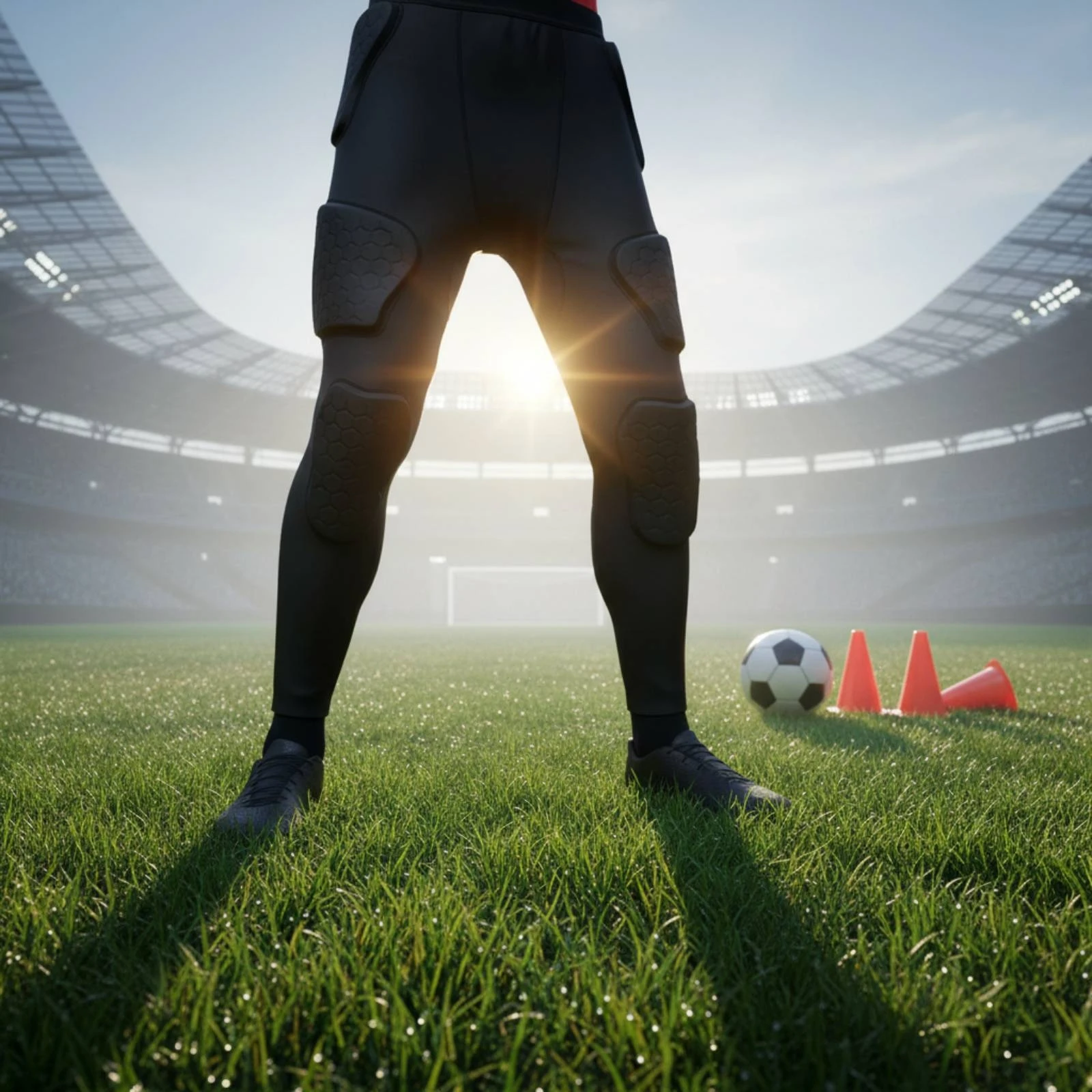 

Padded Goalkeeper Pants Anti-Collision Padded Training Leggings Safeguarding Cycling Tights Shock Absorption Sports Protection