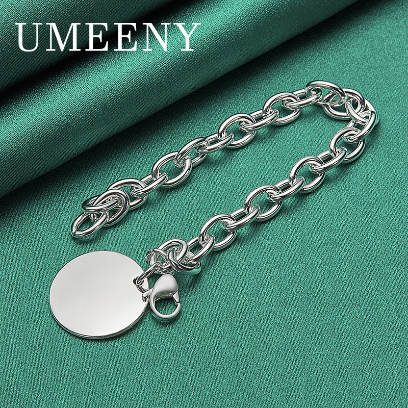 

Luxury 925 Sterling Silver 8 Inch Fashion Round Bracelet for Women Great Party Gift