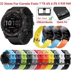 JKER 22 26mm Silicone Watchband Straps For Garmin Fenix 6X 6 Pro 7X 7 5 5X 3 3HR 945 Smartwatch Bracelet Quick Release Wristband