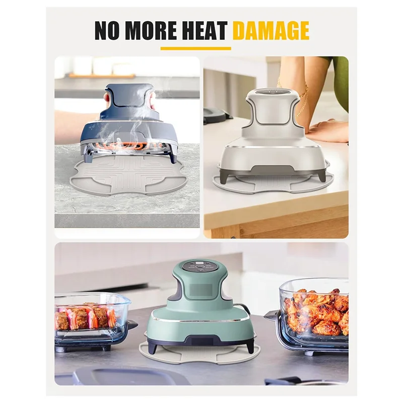 

A84G-Silicone Heat-Resistant Mats For Ninja Crispi Glass Air Fryer Anti-Slip Kitchen Countertop Potholders