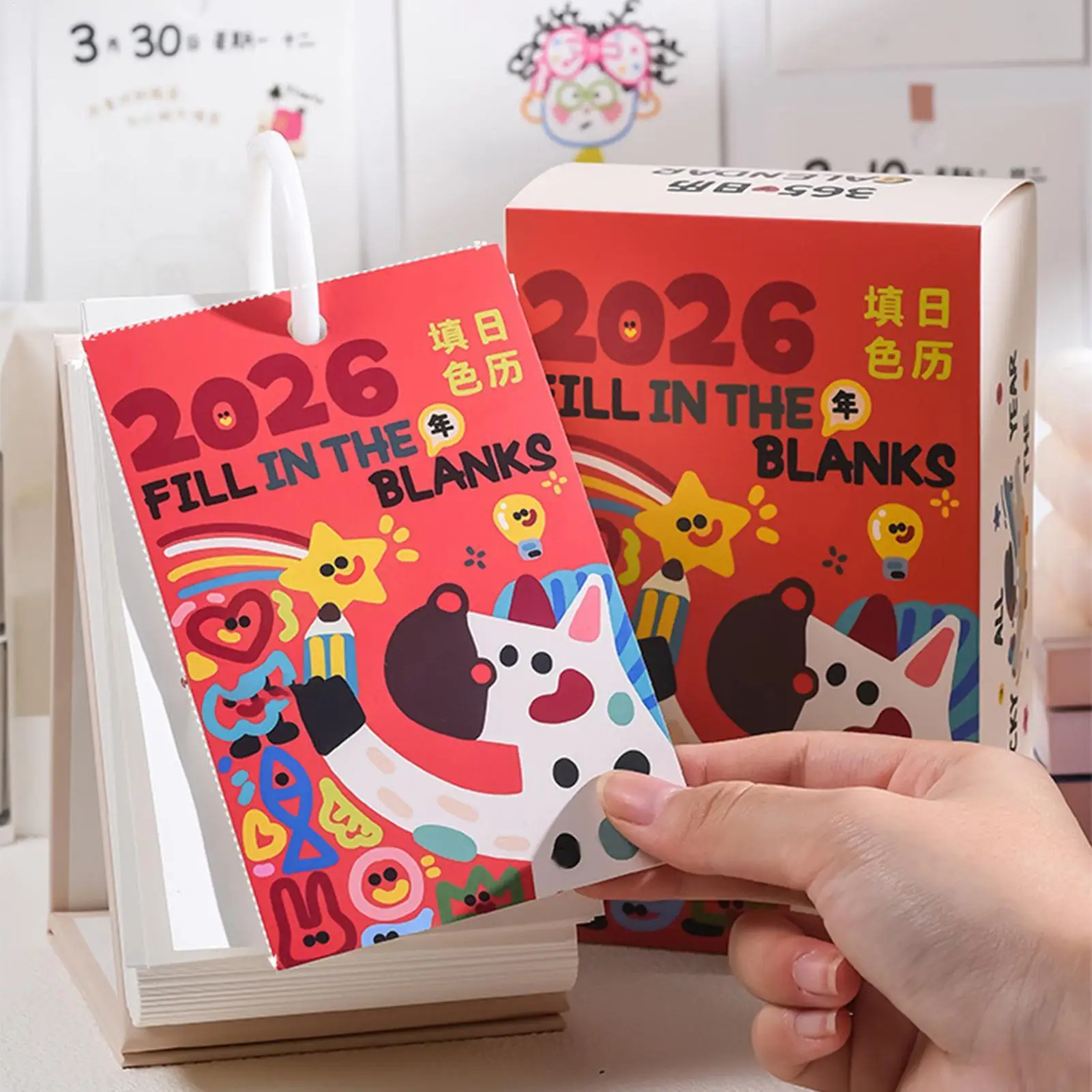 Coloring Calendar 2026 Yearly Planner Decoration DIY Paper Calendar For Home Office Dorm Bedroom Living Room School Nursery Shop