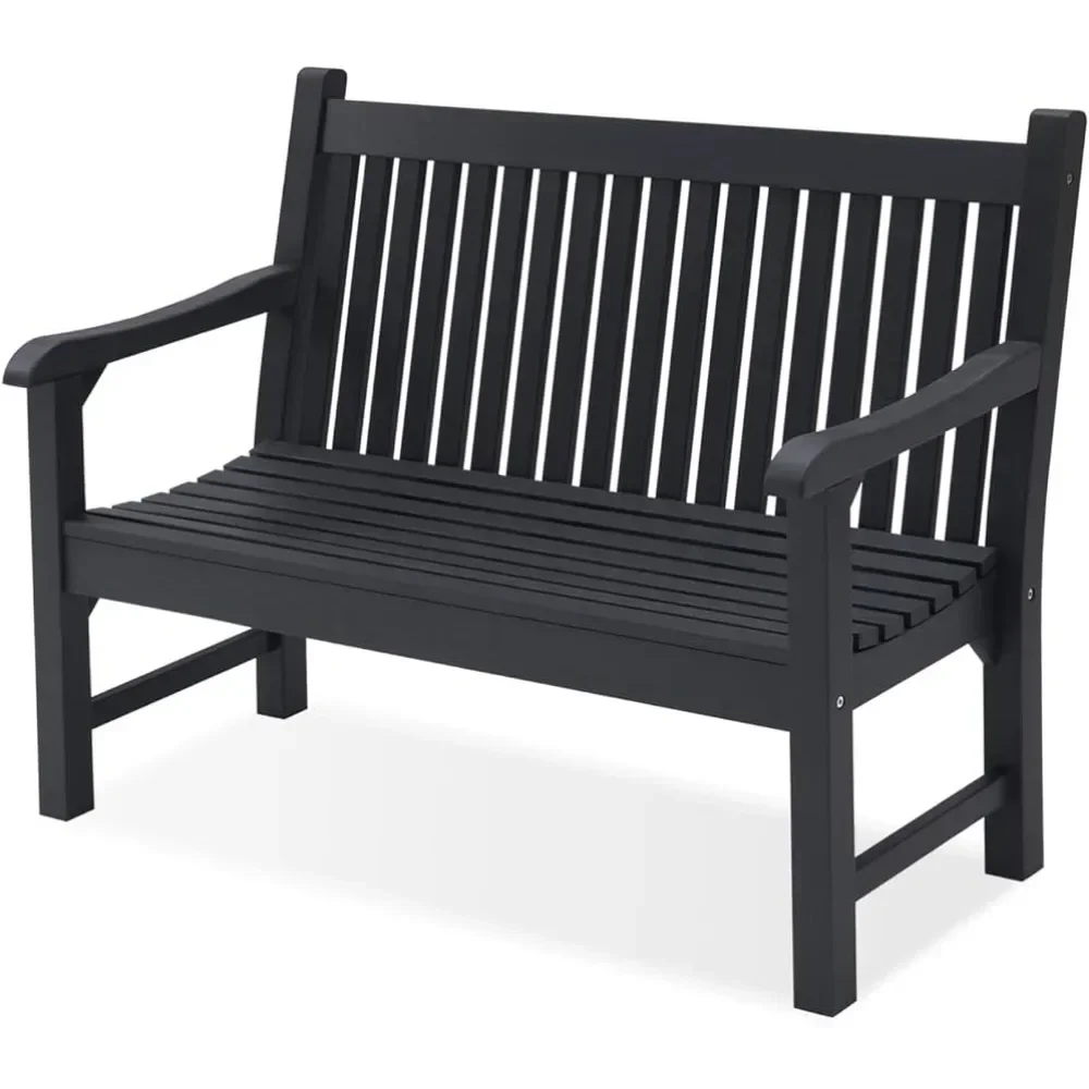 

Garden Bench, 2-Person Poly Lumber Patio Bench, All-Weather Outdoor Bench That Never Rot, Memorial Bench,Suit for Garden,(Black)