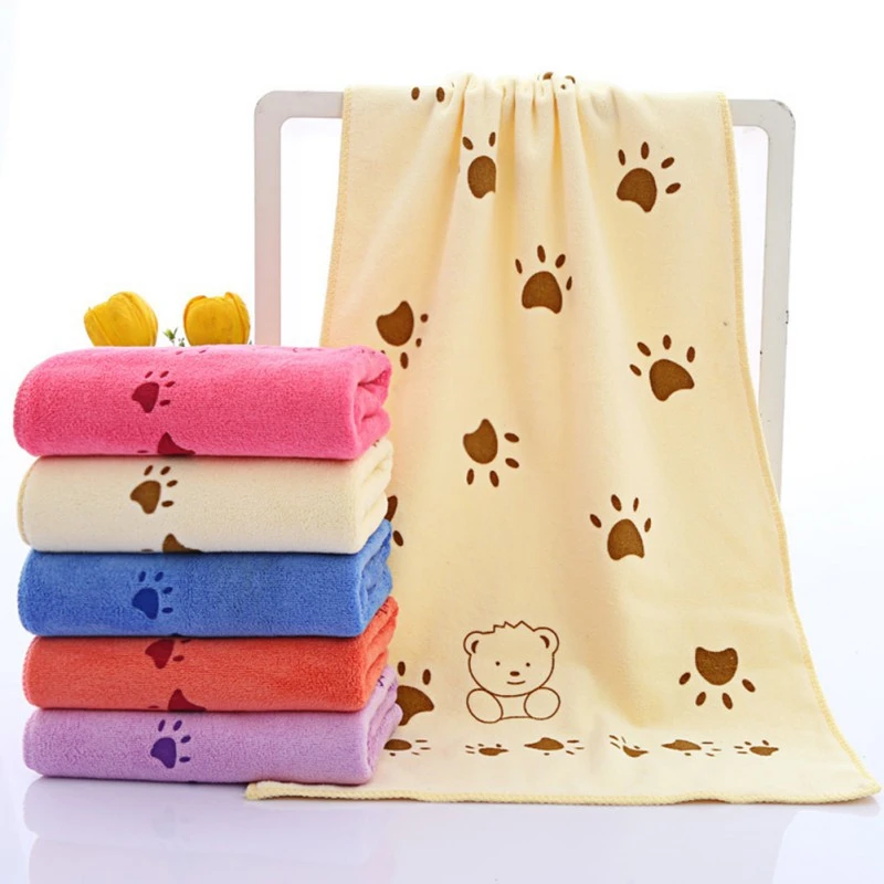 Children Towels Cartoon Bear Baby Boys Girls Bath Towels Soft Primary School Students Face Towel Toddlers Shower Products