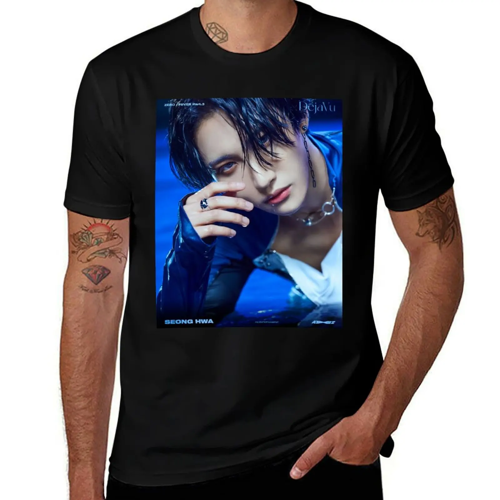 

Ateez Seonghwa T-Shirt plus size tops street wear custom t shirt slim fit t shirts for men