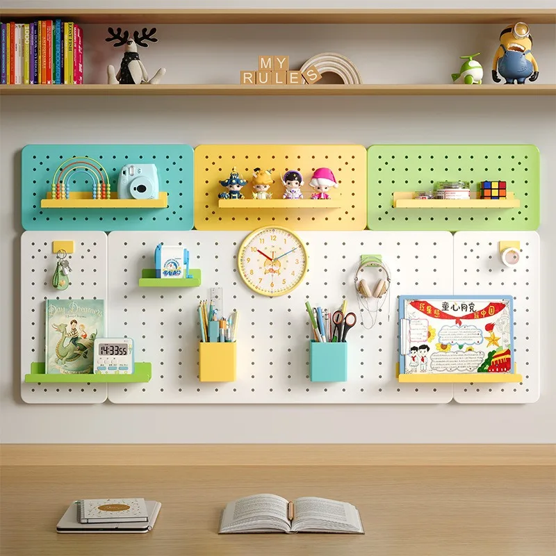 desk hole board shelf, wall display board magnetic attraction metal non-punching storage shelf, wall hanging board bookshelf