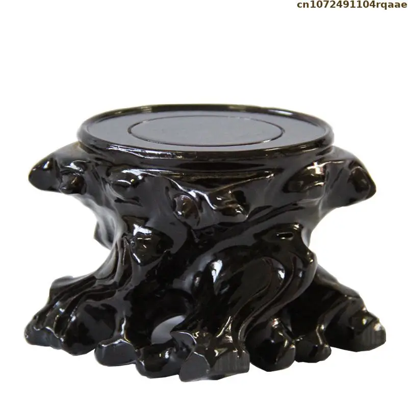 Rootcarved Wood Pedestal Stand Simple Display Base For Teapot, Vase, Crystal Stone, Rustic Home Decoration Bonsai Plant Base