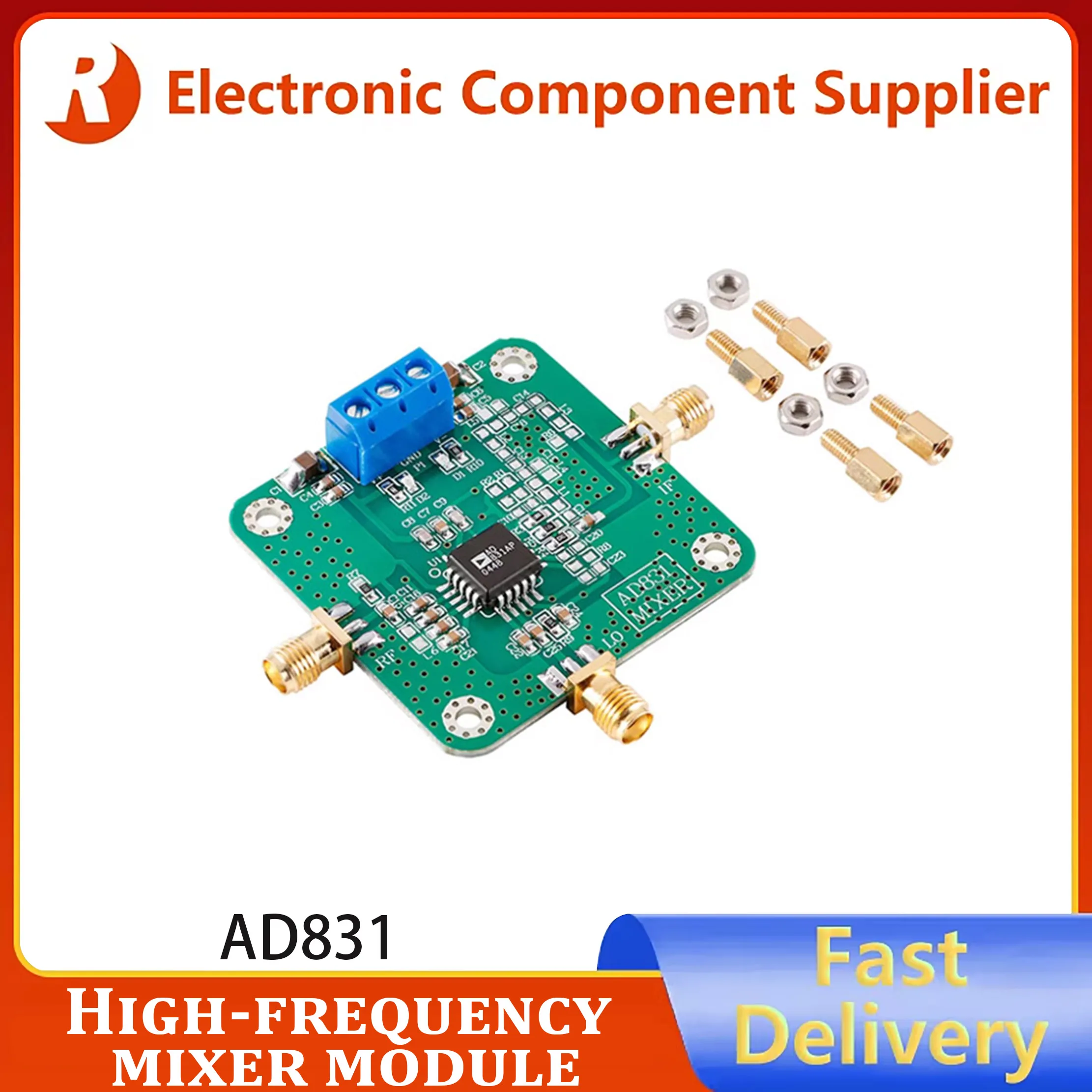 1pcs AD831 High-Frequency Mixer Module, 500 MHz Bandwidth, Up/Down Converter, Dual-Balanced Mixer