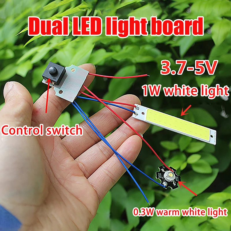 

1Pc Double LED Light Board Night Lighting Desk Lamp With Control Switch DC 3.7-5V DIY Flashlight Accessories