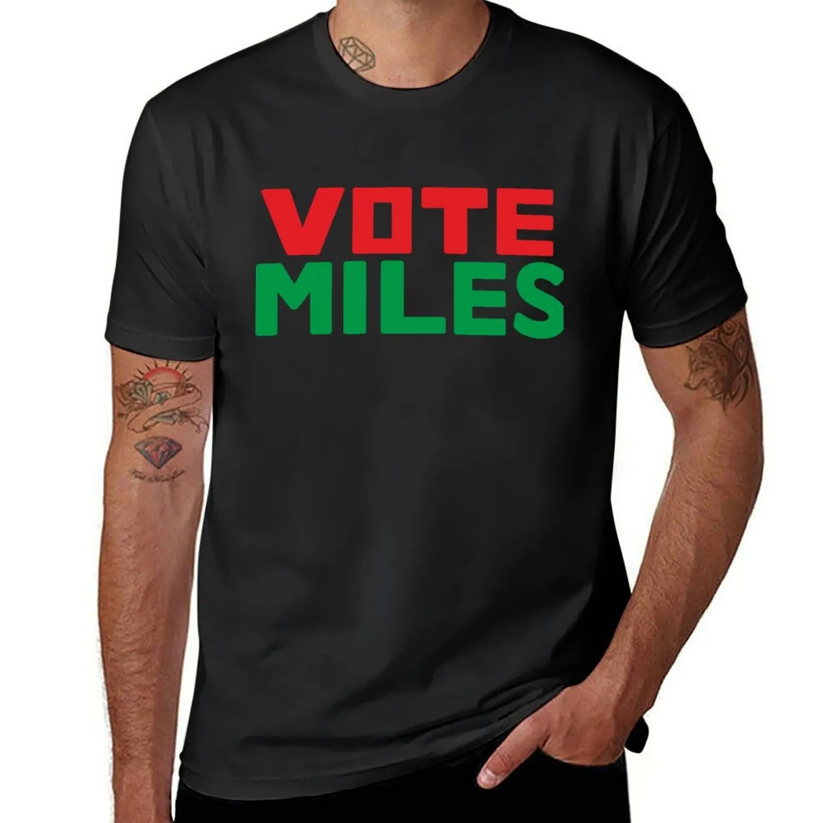 Vote Miles T-Shirt summer clothes plus size tops vintage clothes Men's cotton t-shirt