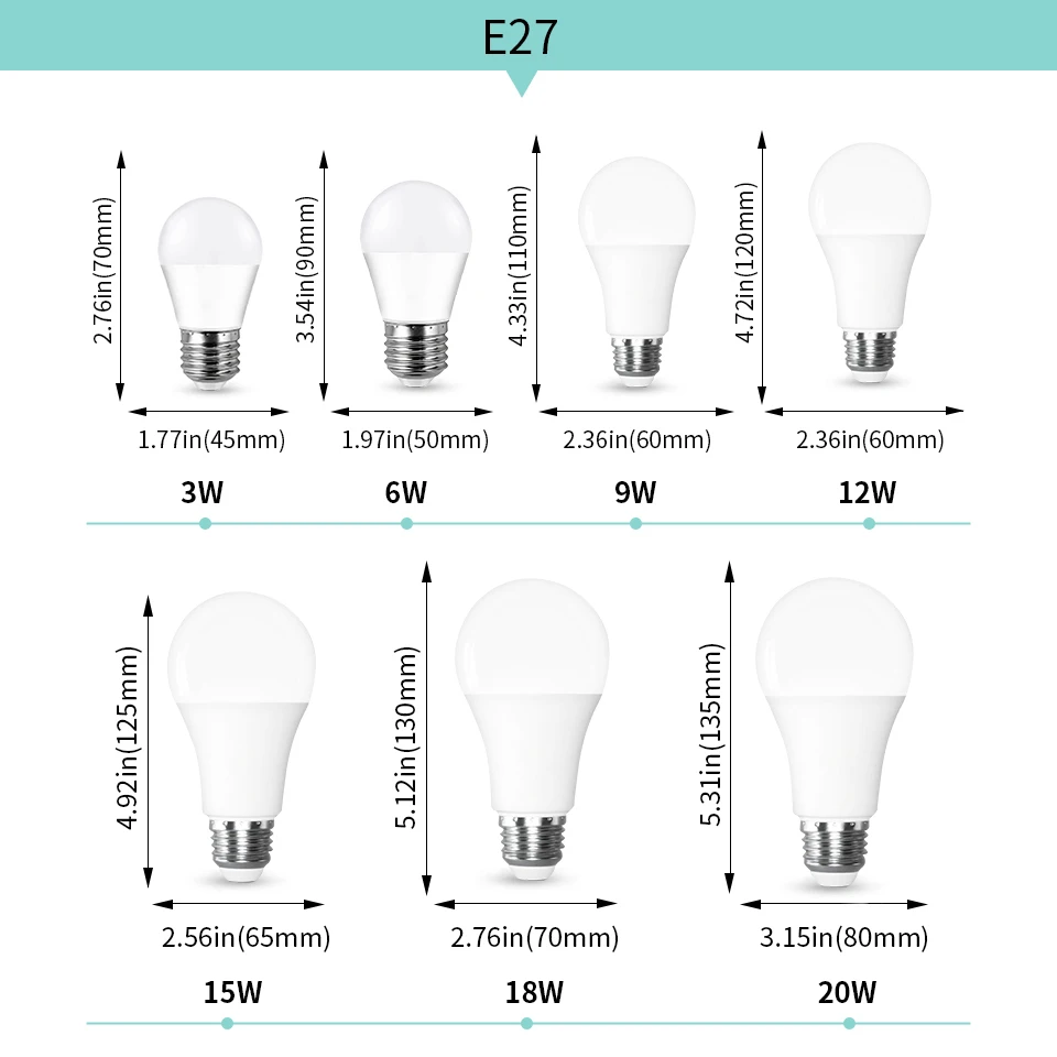 5 pz/lotto 12V E27 E14 B22 lampadina a LED 3W 6W 9W 12W 15W 18W 20W Lampada lampadine a Led Lampada Bombilla a bassa tensione per illuminazione interna