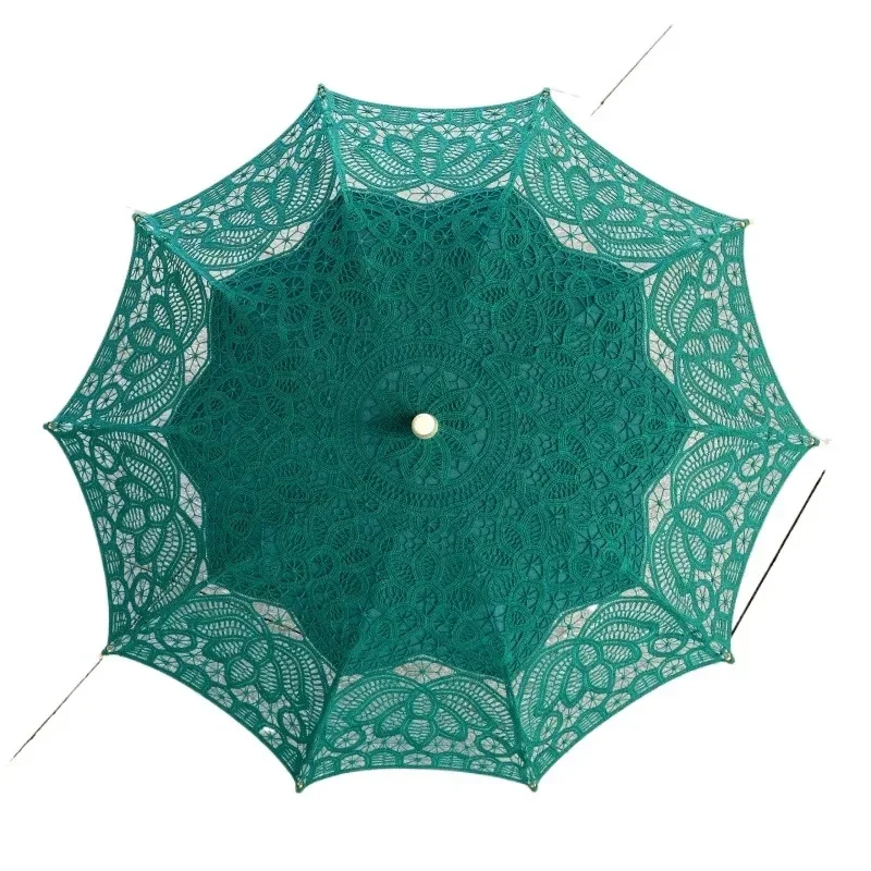 JMZ Embroidery Lace Umbrella Vintage Cotton Parasol for Women Wedding Photography Prop Dance Decoration European Style
