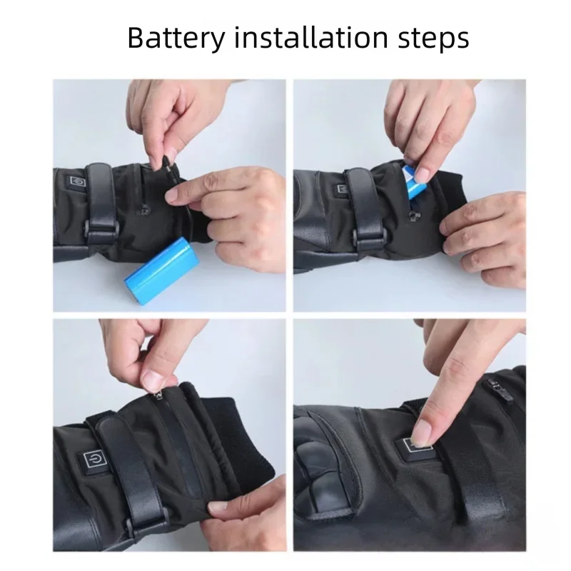 Elektrisch beheizte Touchscreen-Handschuhe für Herren, Winter, Outdoor, Motorrad, Reiten, wasserdicht, Wärme, Ladehandschuhe, Unisex, Schneehandschuhe