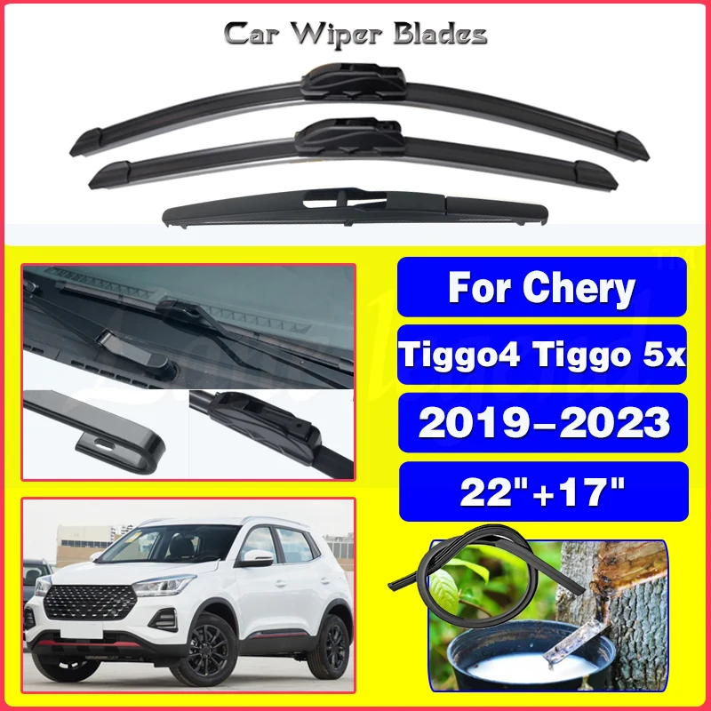 Front Rear Window Wiper Blades for Chery Tiggo 4 Tiggo4 Tiggo 5x 2019-2023 Car Accessories Silicone Windscreen Windshield Wipers