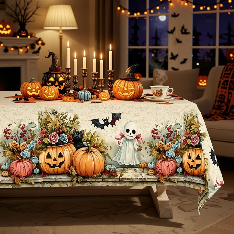 Vespri Halloween Tablecloth, perfectly suitable for Halloween parties and haunted house decorationszyc