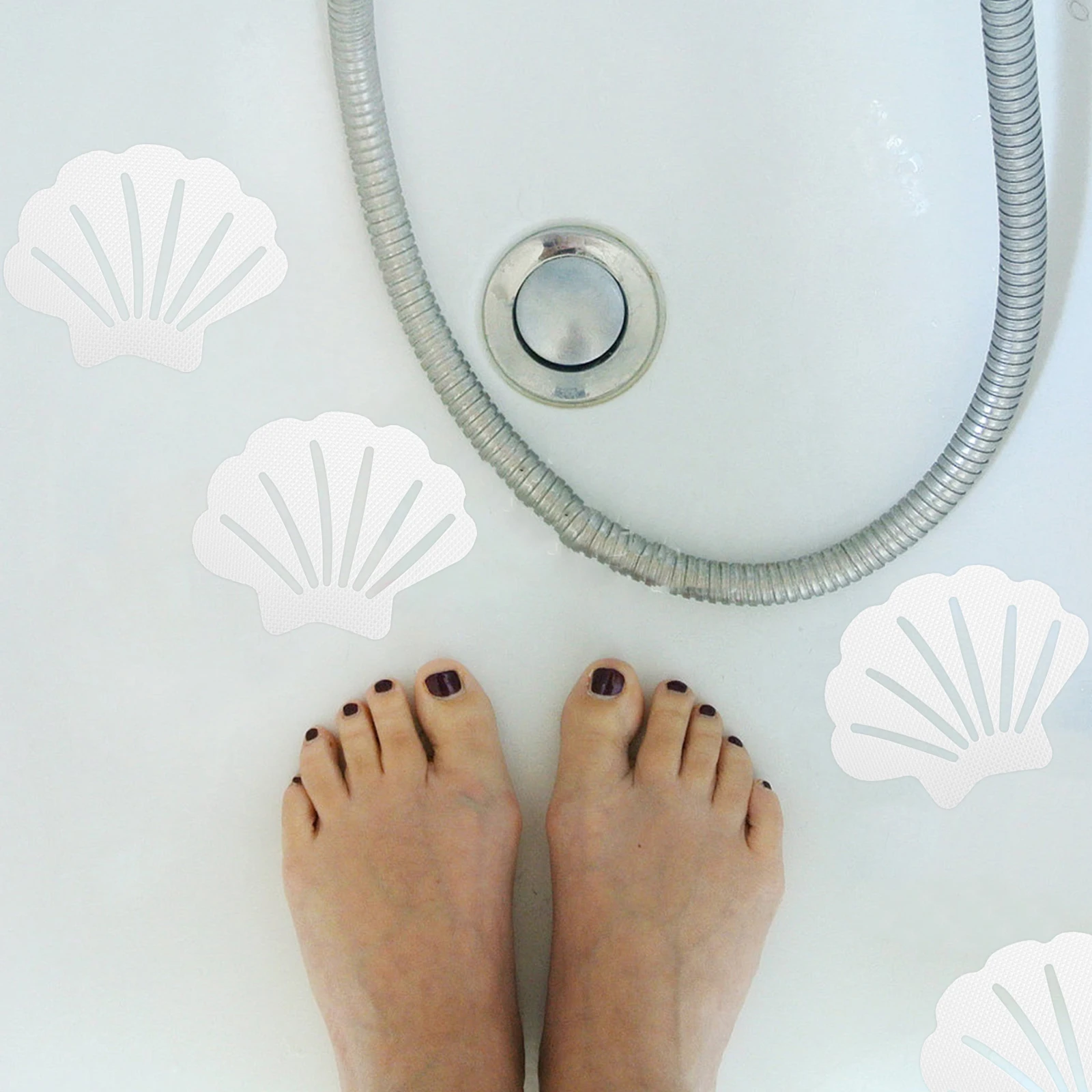 

12 Pcs Bathroom Shell Sticker Floor Stickers Tub Adhesive Non Slip Bathtub Tomorrow Child