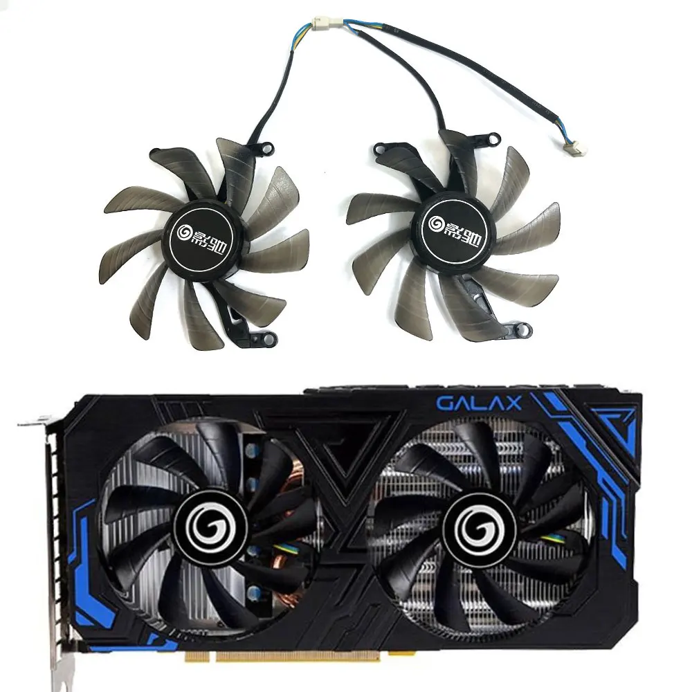 

2FAN/SET NEW 87MM 4PIN GTX 1660、RTX 2060 GPU FAN，For GALAX GTX 1660、1660Super、1660TI、GALAX RTX 2060、2060Super Video Card Fan