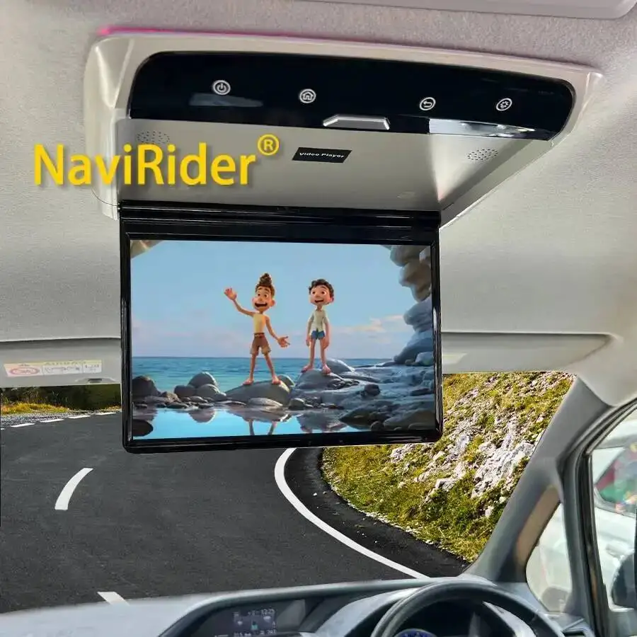 1920*1200 IPS LED Screen 8K HD Android/ Mp5 4+64G PANL/NTSC Ceiling Screen Car Flip Down Monitor Roof Car TV Wireless WiFi BT FM