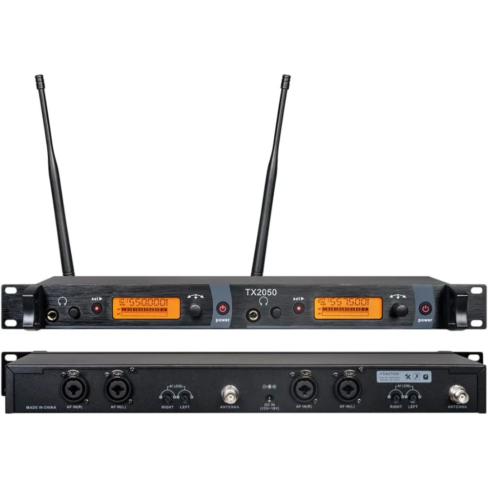 System monitoringu bezprzewodowego do restauracji/8 słuchawek dousznych z nadajnikiem, 2-kanałowy system nagrywania, słuchawki studyjne, nadajnik monitorujący, monitoring szkolny