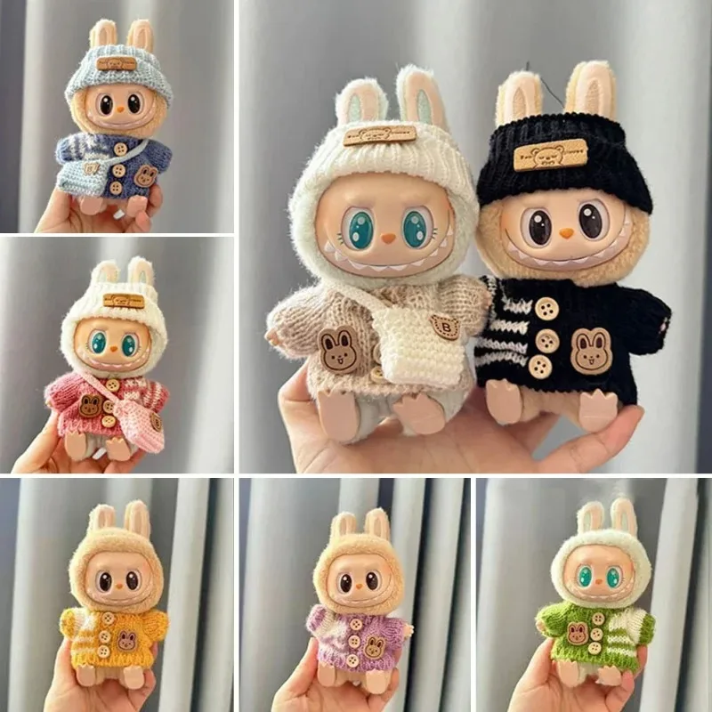 Only Clothes 1/2 Generations Labubu Clothes Outfit Set Sitting Party Bear Label Scarf Hat Dolls Accessorie Cute Clothing Pendant