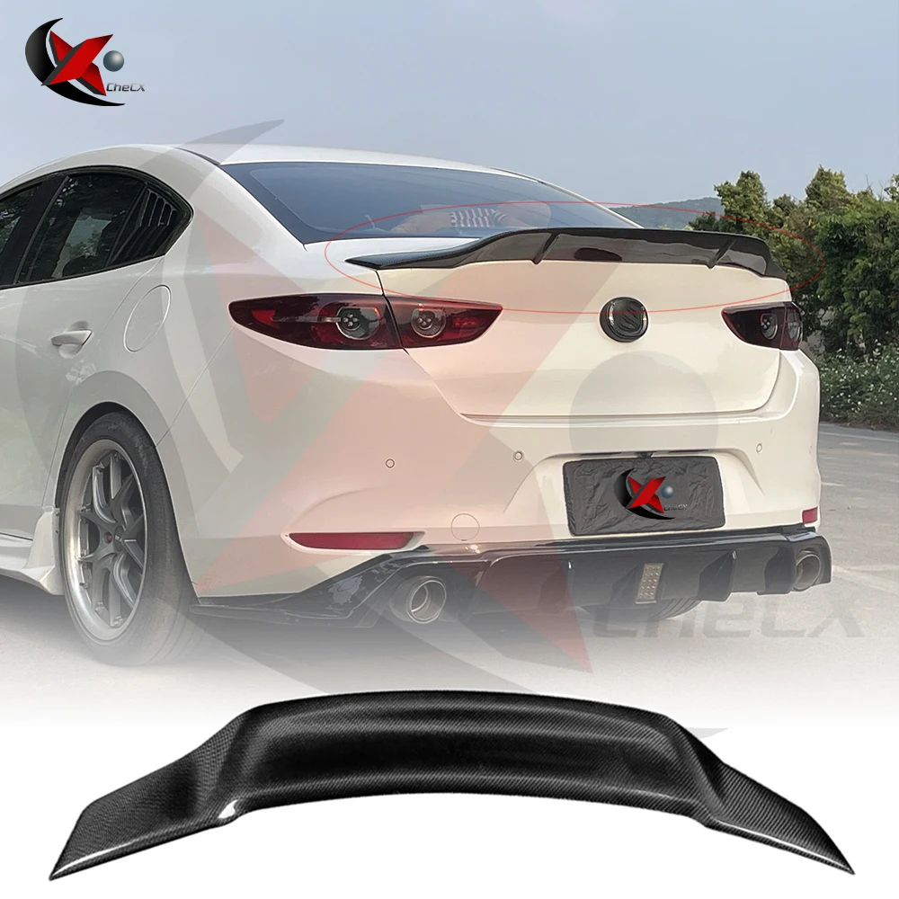 

Suitable For Mazda 3 Axela 2020 2021 2022 2023 2024 100% Real Carbon Fiber High Quality Rear Trunk Lid R Style Spoiler