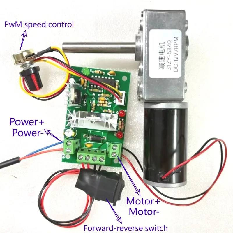 5840-31ZY-51 Geared Motor 12V/24 High Torque 70KG/CM High Power Worm Gear DC Motor Turntable Door Self-Locking