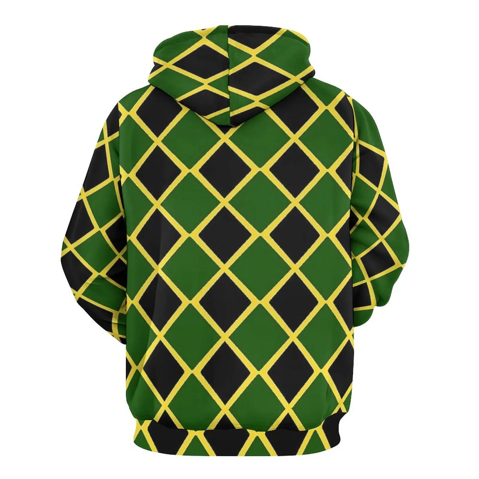 Bandeira jamaicana casual hoodies verde e amarelo y2k gráfico solto hoodie inverno manga longa harajuku roupas de grandes dimensões