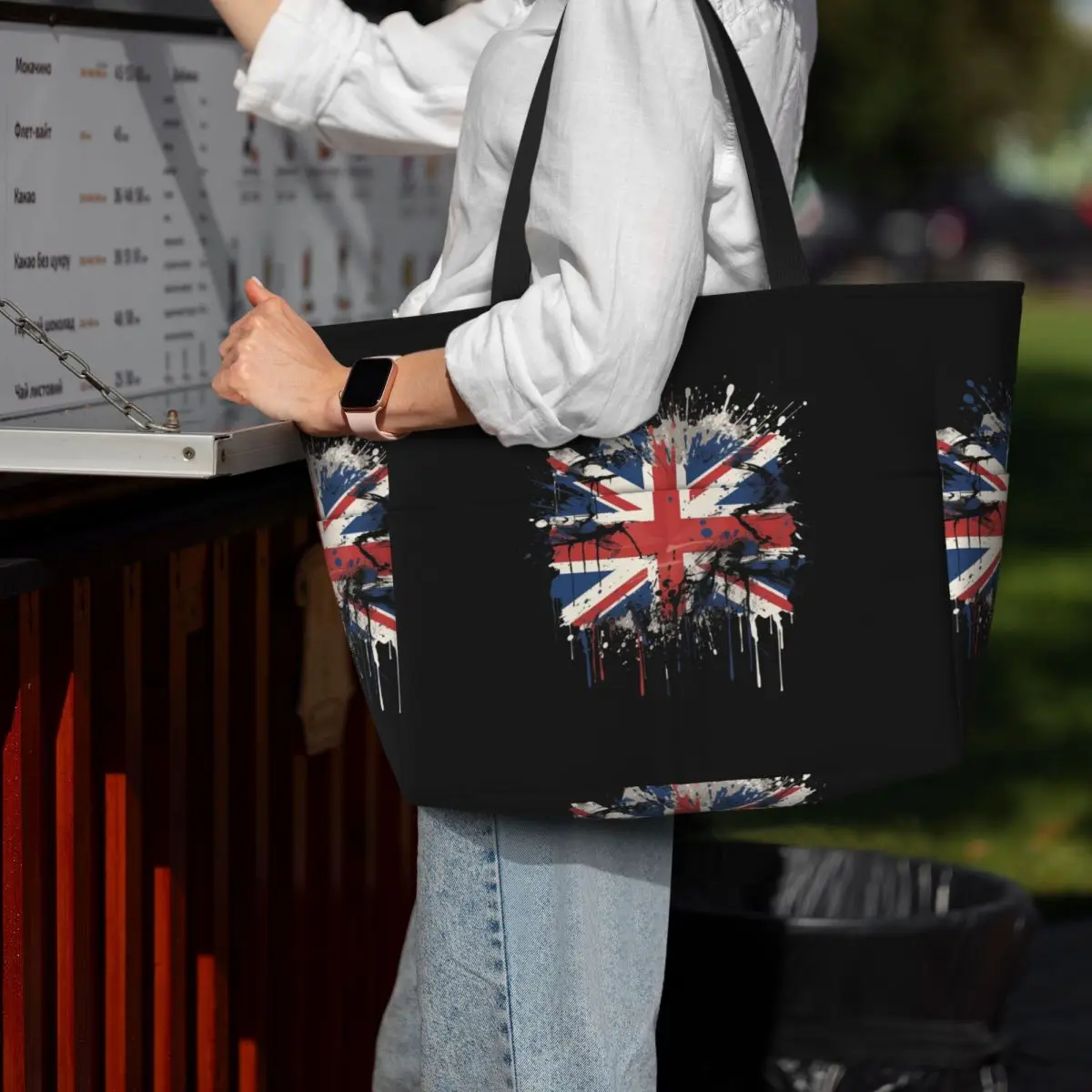 Union Jack Flag Of The UK United Kingdom British Beach Tote Bag Sport Gym Yoga Duffle Large Tote Bag Women Travel Bag Fitnessbag