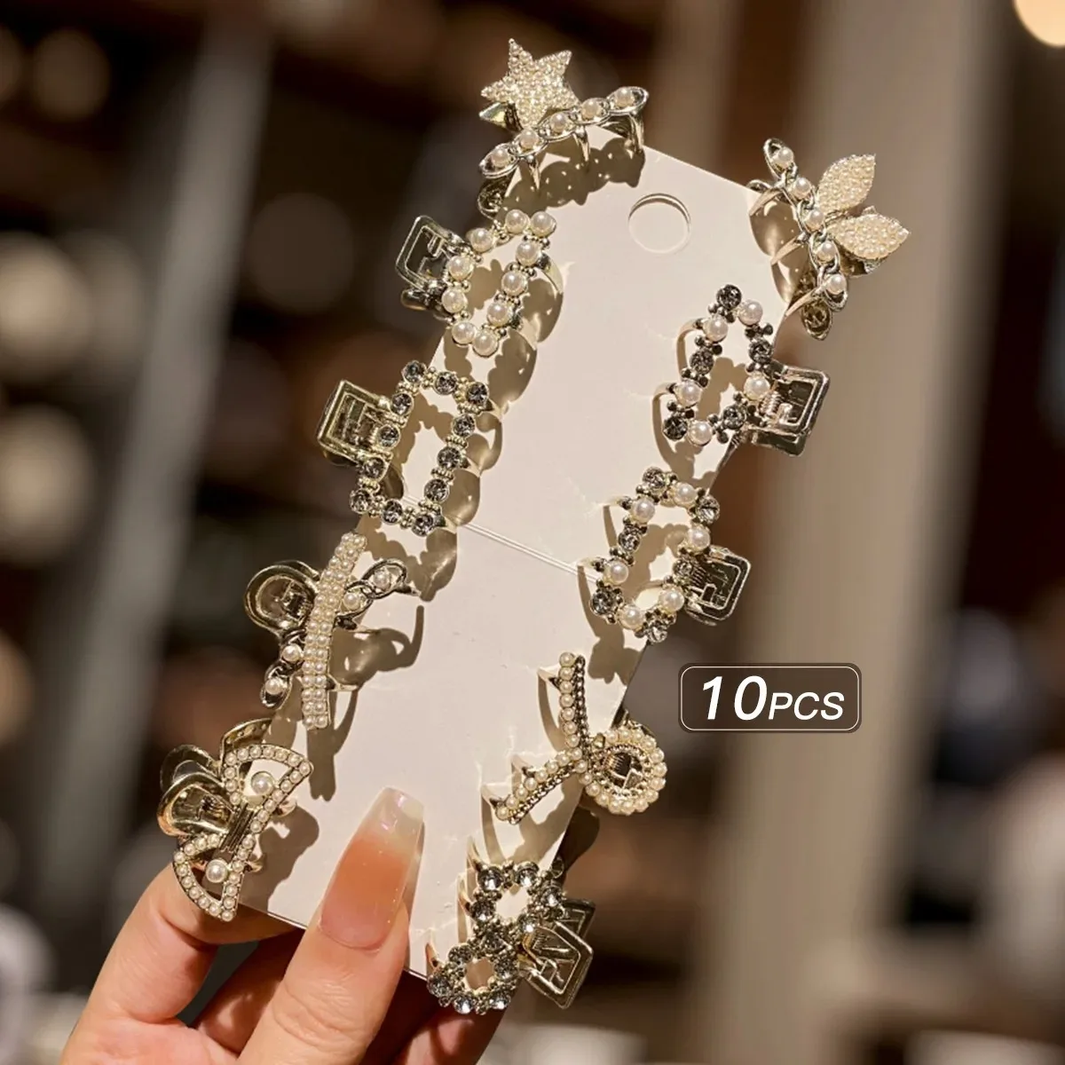 1/4/10PCS  alloy rhinestone hair clips, fashionable small grab hair accessories