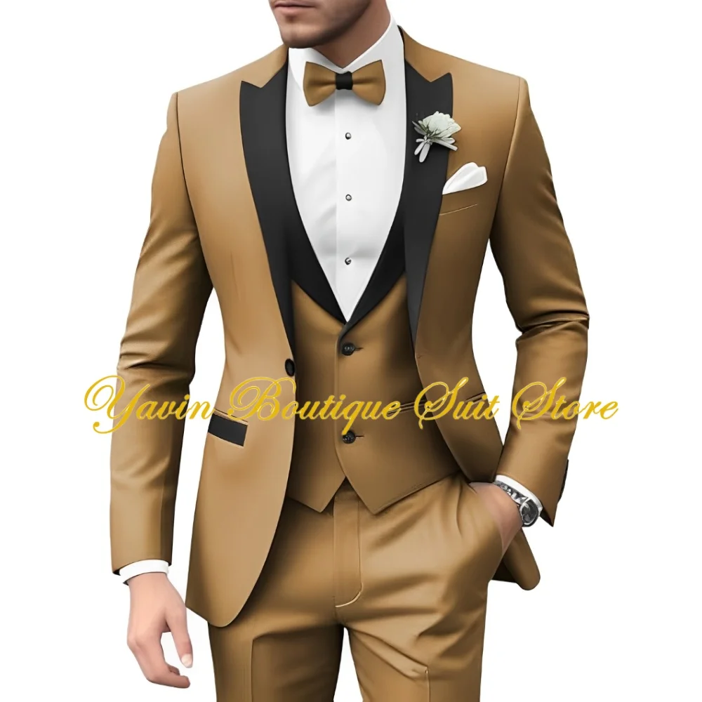 بدلة رجالية رسمية 3 قطع سترة بقصة ضيقة وسراويل تناسب الرجال بدلة سهرة عصرية لحفلات الزفاف وحفلات التخرج للرجال