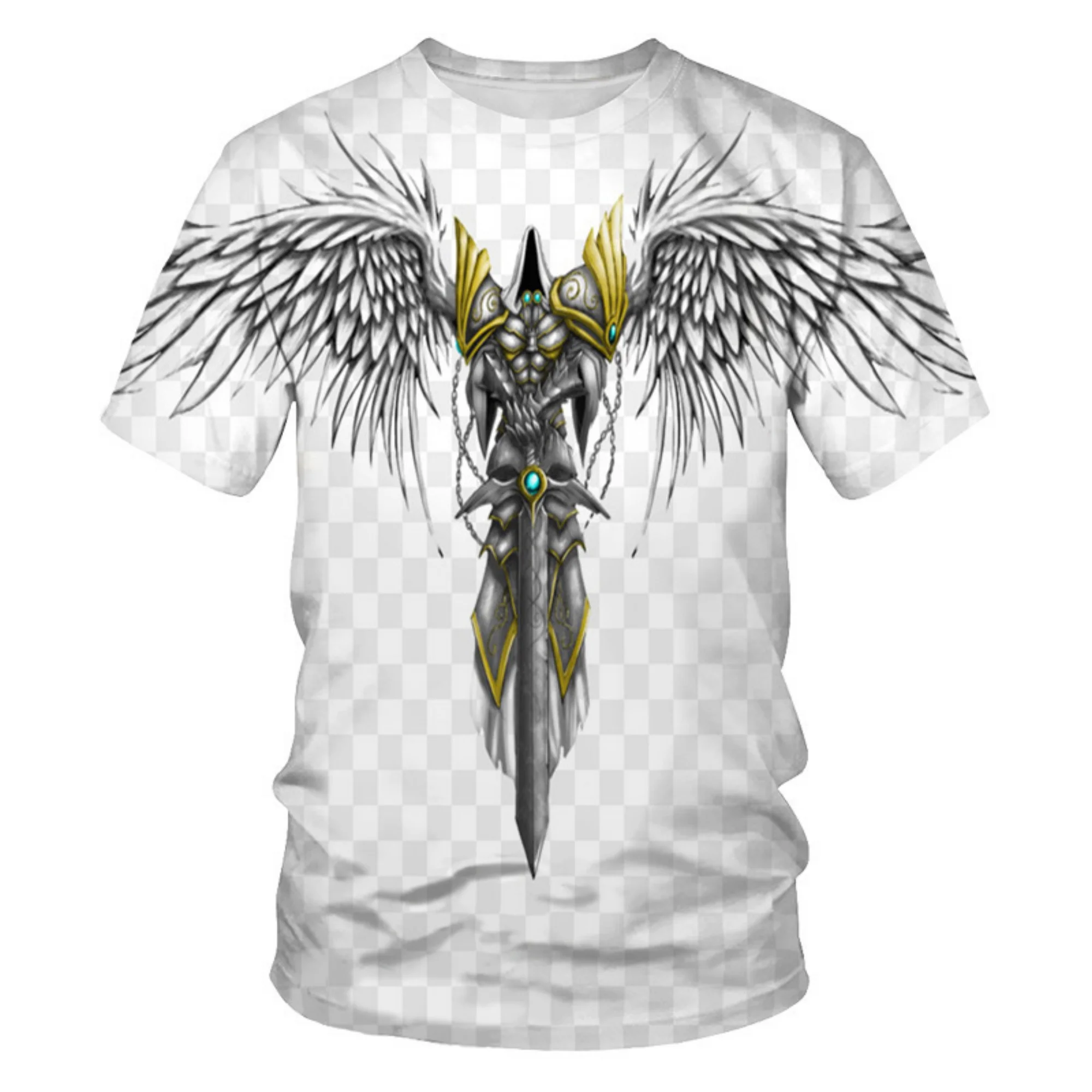 

Мужская быстросохнущая футболка с крыльями ангела, футболка с 3D принтом, дышащая футболка, модная футболка с рисунком, мужская футболка, модная сухая футболка