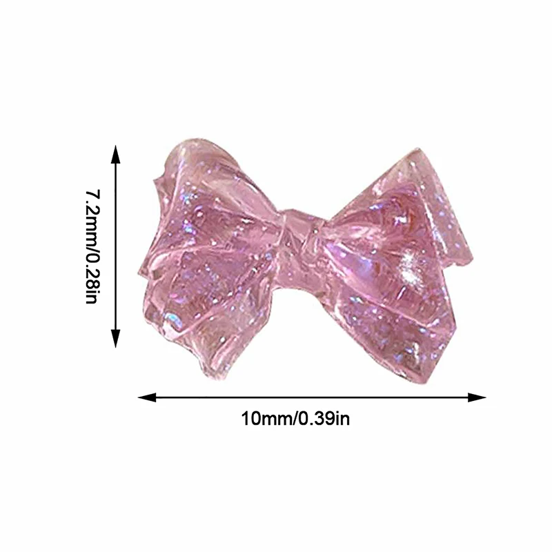 10pcs 3D Ice Jelly Bow Nail Art Charms Resin Jewelry Women Nail Charms Bowknot Nail Rhinestones Manicure Decoration Salon DIY