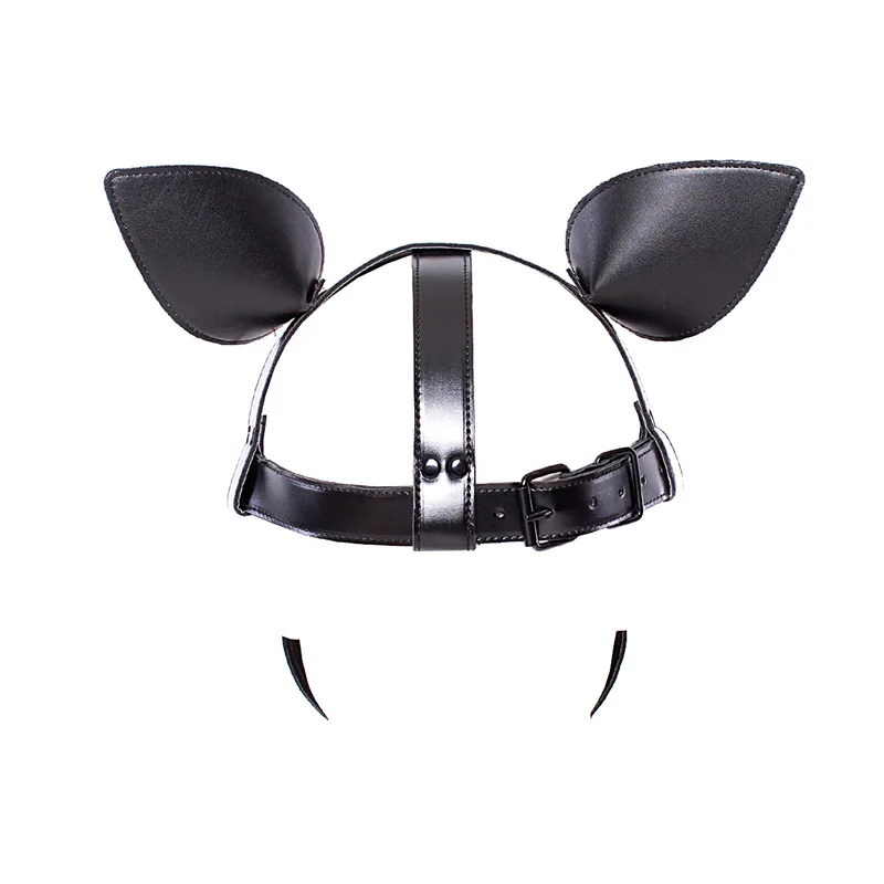 Fetish Cosplay Games Sexy Puppy Mask with Zipper Hood for Women Men Halloween Party Myserious Mask Role Play Costume Accessory