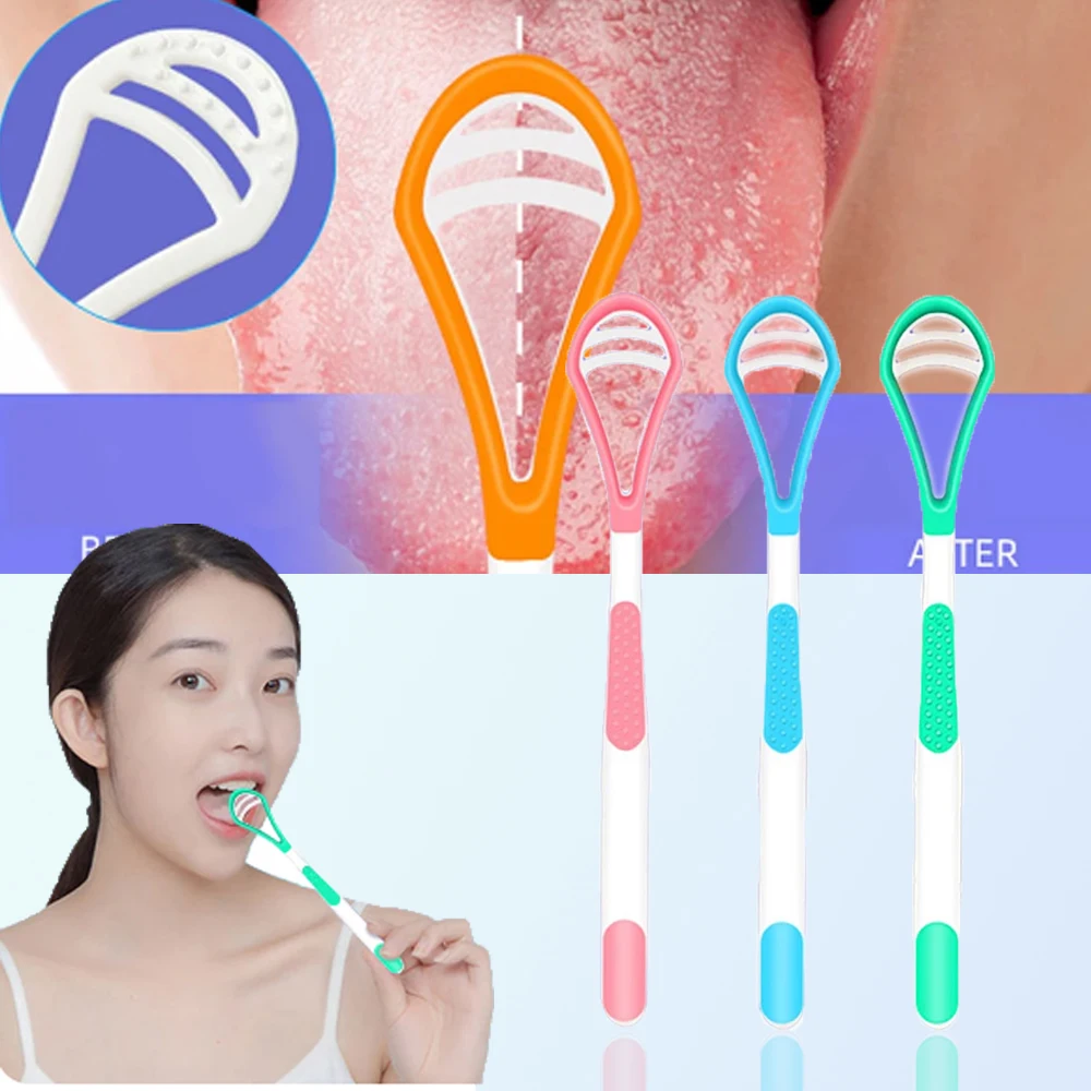 1pcs Tongue Cleaner For Adult Reusable Double-sided Tongue Cleaning Scraper Brush Professional Tongue Cleaner Oral Care Tools