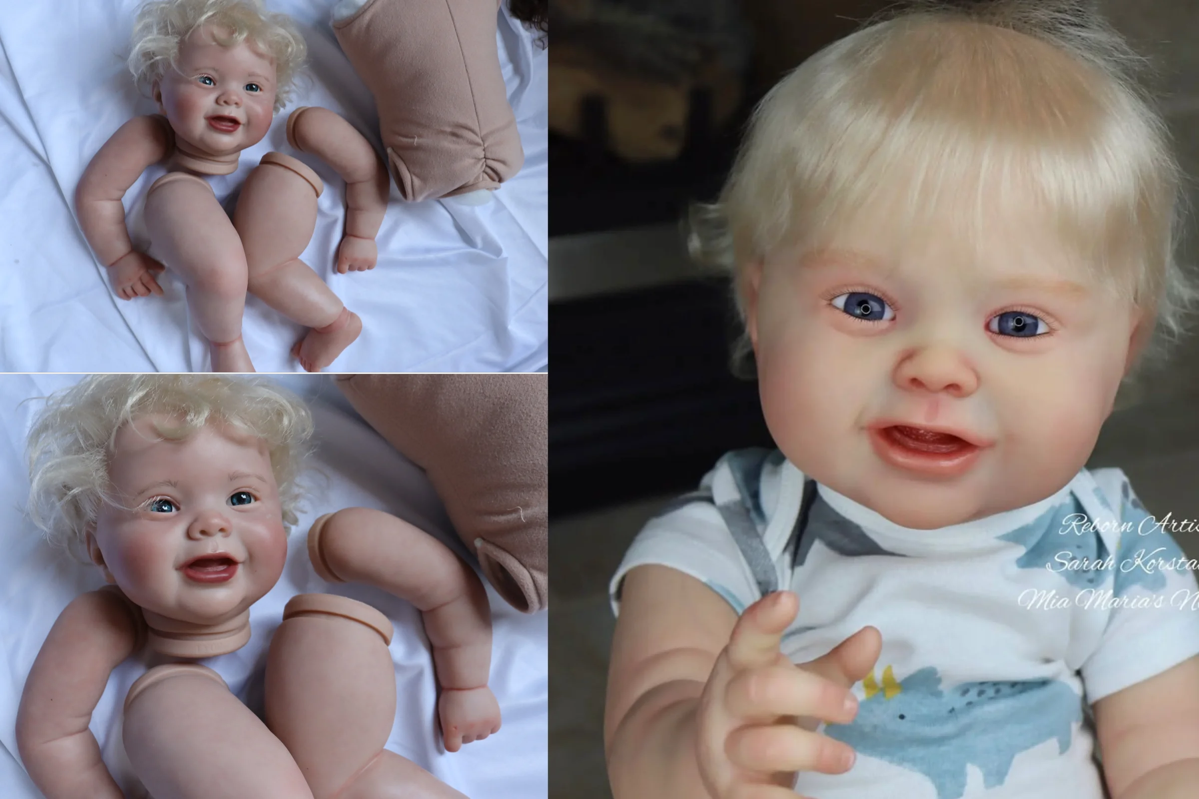 

FBBD Artist Painted 24inch Reborn Baby Doll Kodi Bear With Blond Hair Cute Baby Unassembled Kit With Veins Dolls For Children