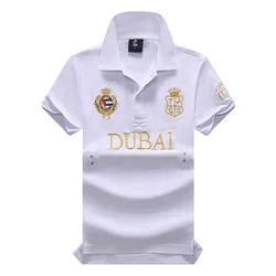 Nuevas camisas polo para hombres de algodón con bordado inspirado en Dubai, camisetas deportivas de Golf de manga corta de moda más tallas europeas 7XL