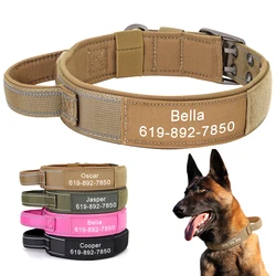 Custom Military Dog Collar Personalized Tactical Nylon Accessories Collar Adjustable Medium Large Dogs German Shepherd Collars