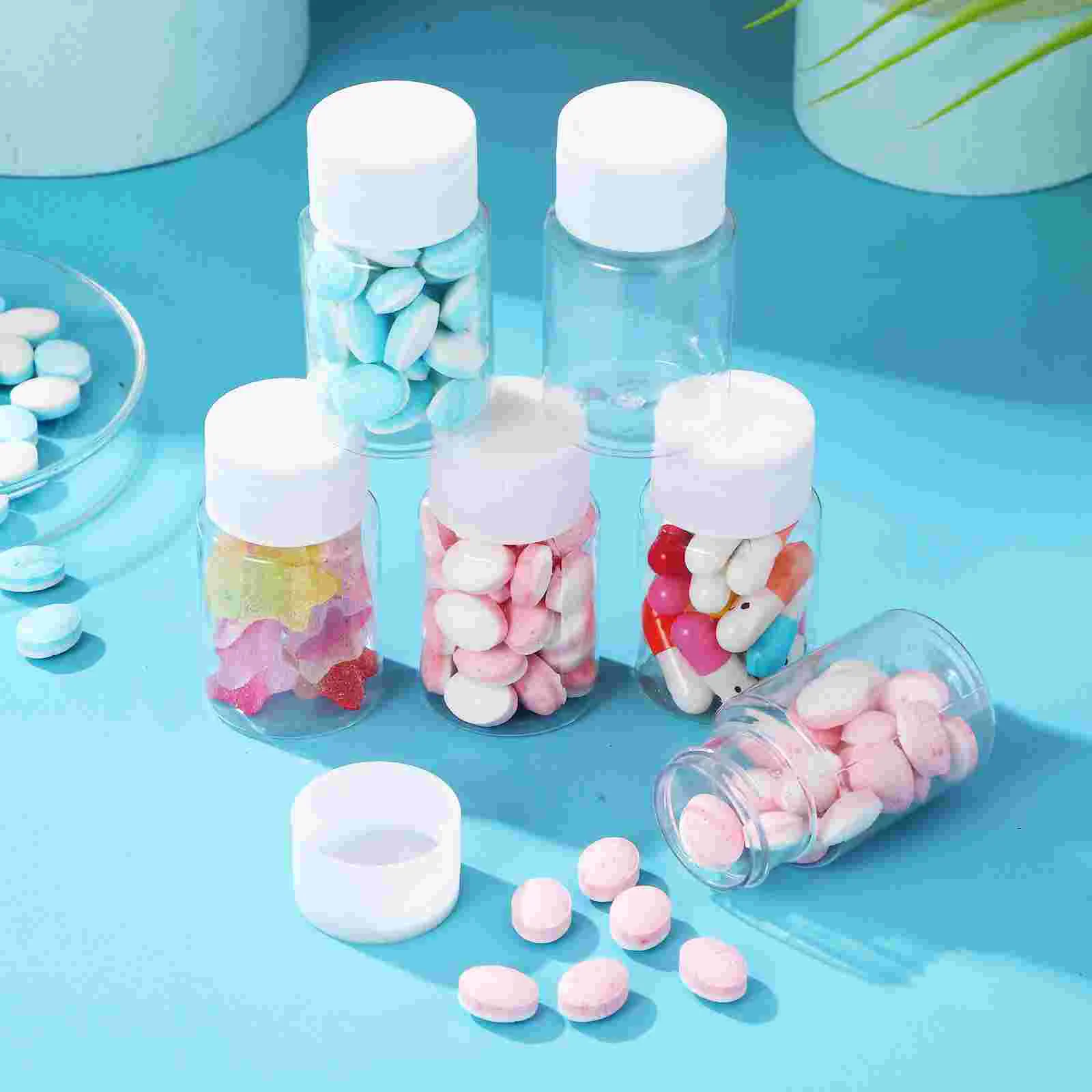 20 Pcs Thicken 30ml Small Plastic Bottle Screw Cap Pill The Pet Storage Bottles