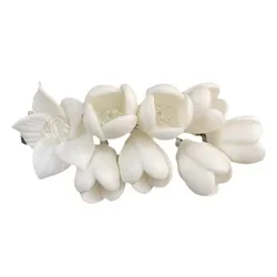 Women's Jasmine Hair Clip All- Lovely Floral Flocked Side Bangs for Girls Decorative Hair Accessories