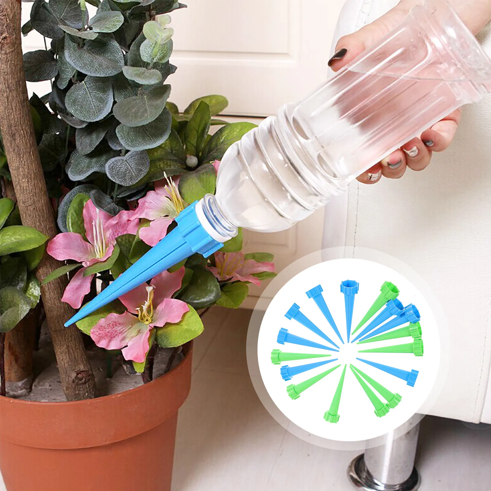 16Pcs Automatic Device Self Plant Drip Irrigation System for Garden Home Automatic Plant Water Feeder Blue