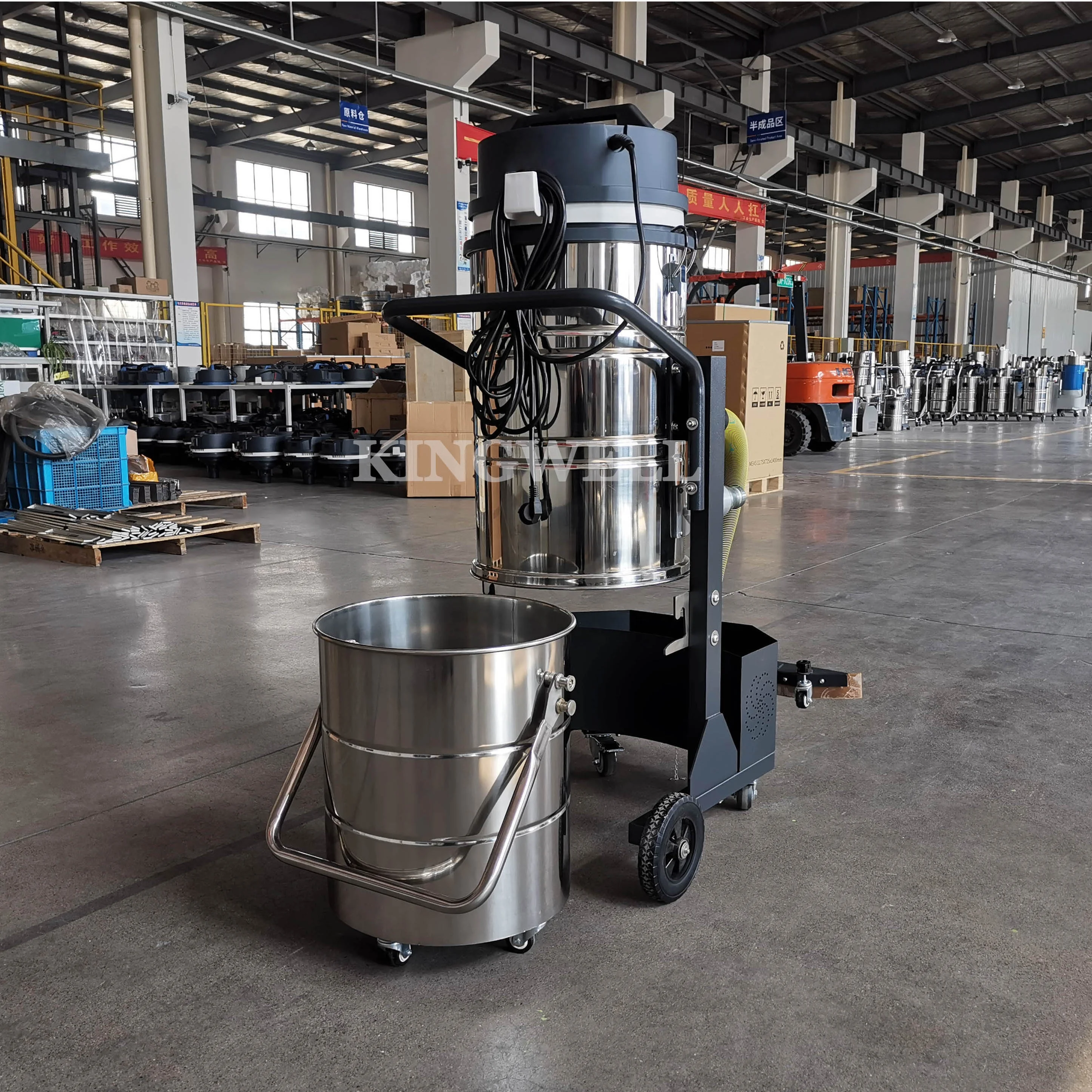 Горячая продажа 100-литровый однофазный электрический промышленный пылесос для влажной и сухой уборки для фабрики