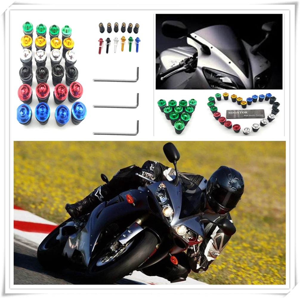 

10PCS green Motorcycle Screw Kit BOLTS Motorbike Windscreen Windshield Bolt Screws for Ducati Sled 950 YAMAHA WR250R X SEROW225