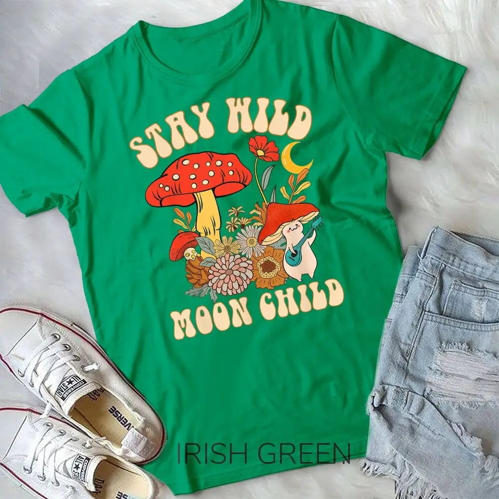 70s Hippie Retro Groovy Stay Wild Moon Child Mushroom T-Shirt Unisex T-shirt