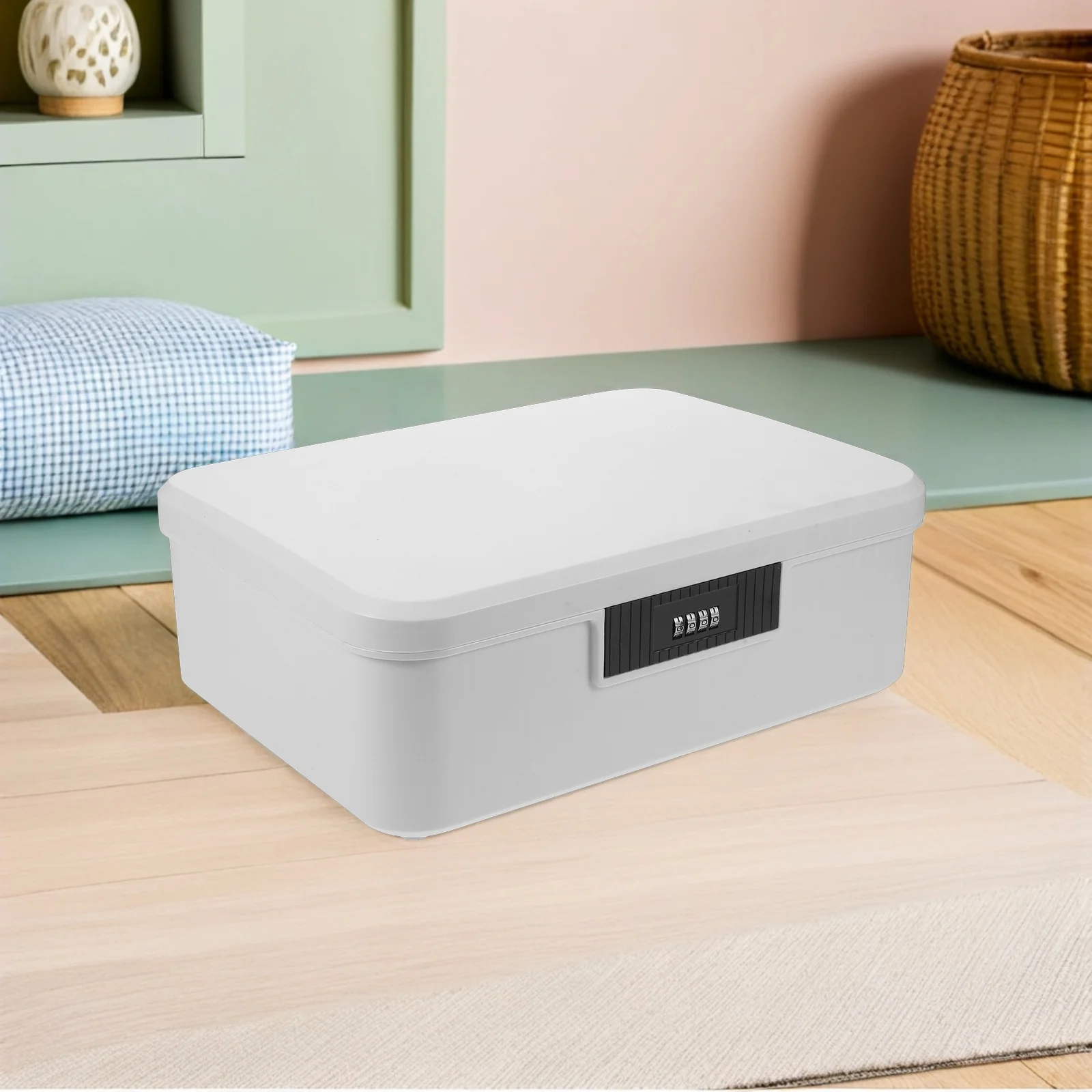 16L Lockable Storage Container Password Lock Box For Money Jewelry Documents Secure Abs Locking Bin Home Office Travel