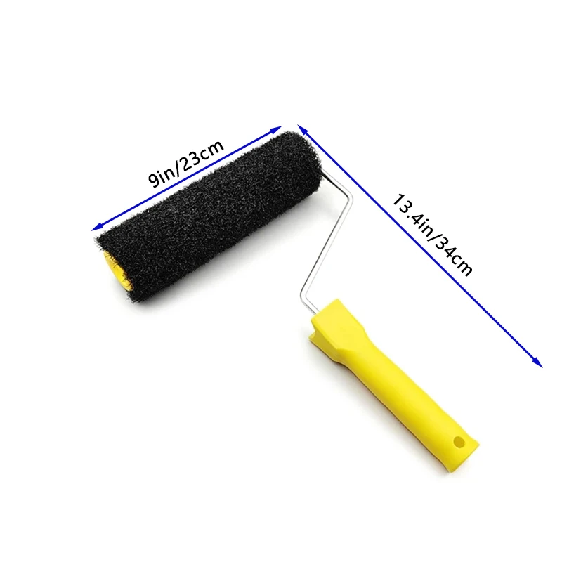 9-Inch Black Fiber Roller Brush for Putty Application, Wall Art Texture - Home Decor DIY Tool, 9inc, Black, Fiber Brush, Roller, - Image 2