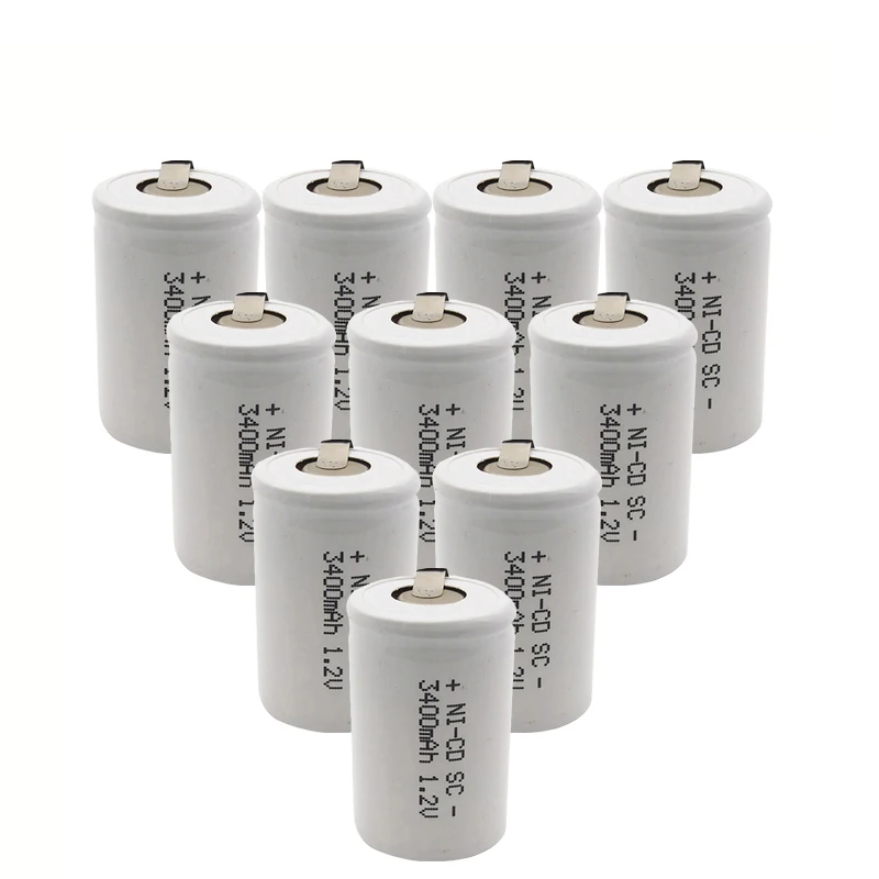 12/15/18pcs SC 3400mAh 1.2V Rechargeable Battery Sub C NI-CD Cell with Welding Tabs for Electric Drill Screwdriver Milwaukee