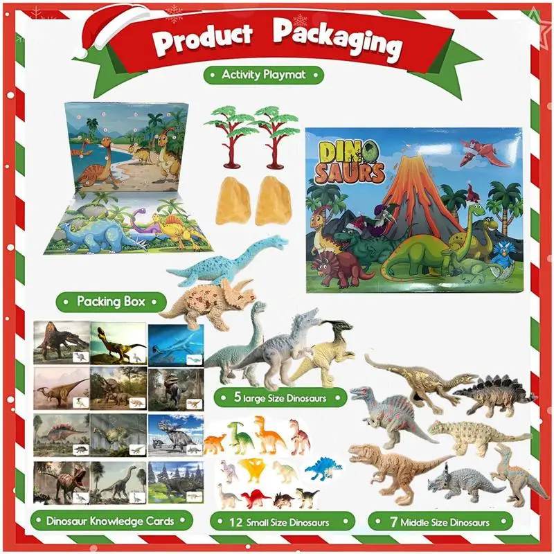 Dinosaur Advent Calendar 2024 Christmas Gift Of 24 Dinosaur Toys Dino Toy Christmas Gift For Boys Girls 3 Years Old 2025