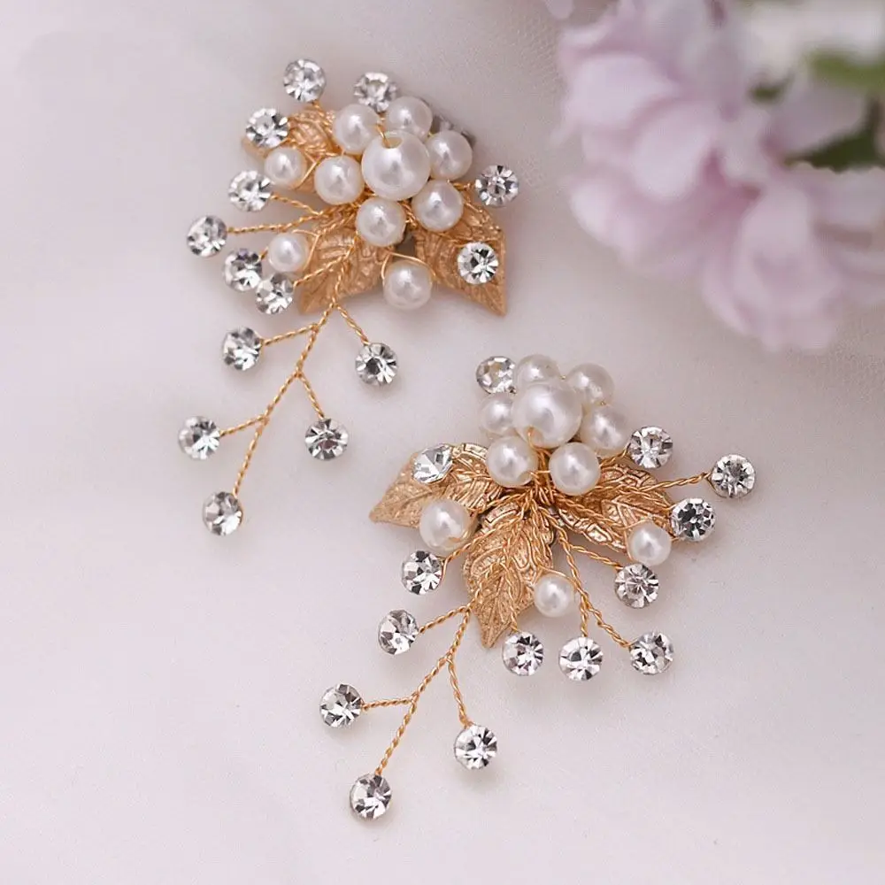 Removable Shoe Clips Pearl Rhinestone Decorative High Heel Shoes Decorations Handmade Prom Accessories Bag Pendant/Brooch