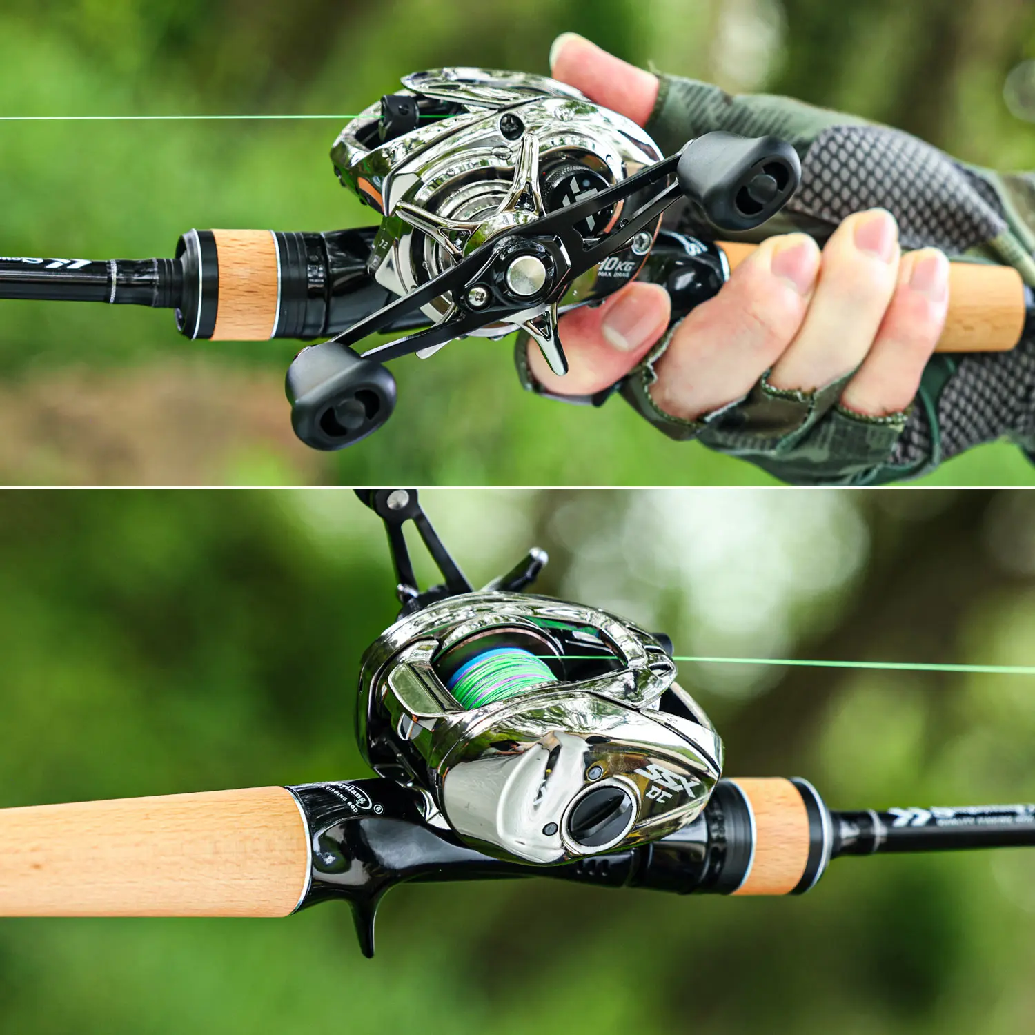 Sougayilang SSX-DC Baitcasting-Rolle, Übersetzungsverhältnis 7,2:1, 4+1BB, Anti-Rückstoß-Getriebe aus Aluminiumlegierung, elektronisches Bremssystem, max. 10 kg – Detail 18