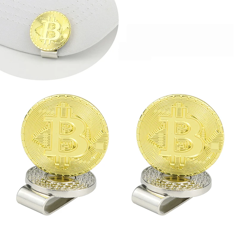 Juego de marcador de bola de Clip de sombrero de Golf pequeño y conveniente, marcador de Clip de sombrero magnético, marca de Clip de sombrero en forma de Bitcoin, marcador de Clip de sombrero, 1Pc